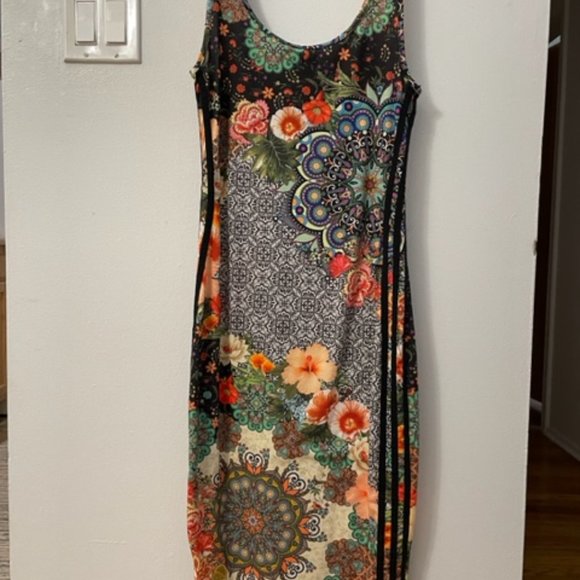 Adidas Farm Rio Floral Patchwork Midi Body-con Dress - Multicolor - Picture 4 of 7